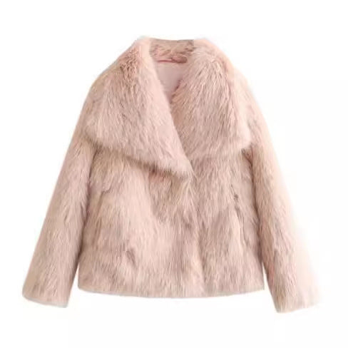 Winter Plüschmantel Mode Verdicken Revers Outwear Lässige Langarm-Oberteile Damenbekleidung