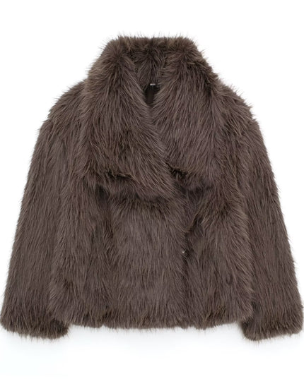 Winter Plüschmantel Mode Verdicken Revers Outwear Lässige Langarm-Oberteile Damenbekleidung