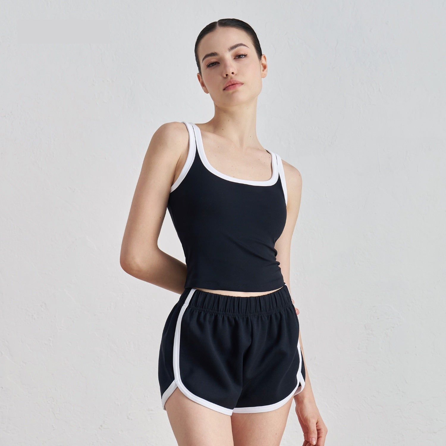 Youth Nude Feel Color Matching Yoga Underwear Women's U-neck Beauty Back Outer Wear Sports Vest