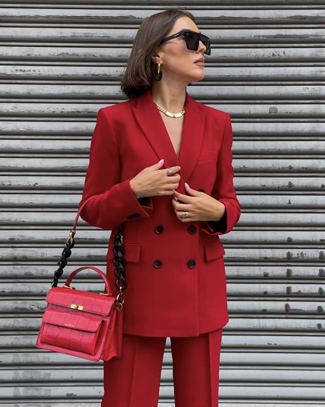 Red Two-Piece Suit Jacket