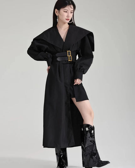 Elevate Your Style with the Irregular Mid-length Waistband Shirt Dress