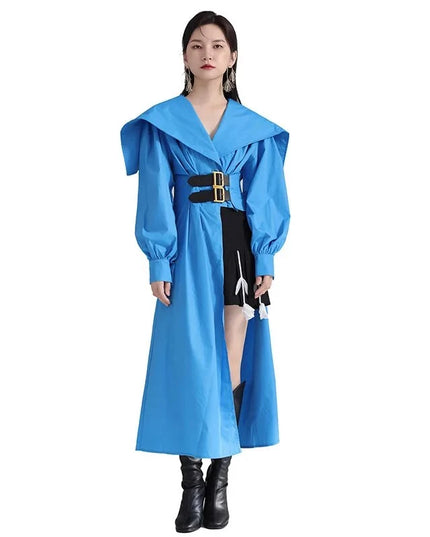 Elevate Your Style with the Irregular Mid-length Waistband Shirt Dress