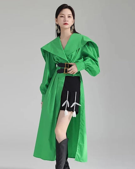 Elevate Your Style with the Irregular Mid-length Waistband Shirt Dress