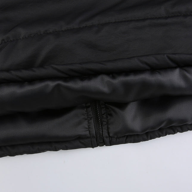 Warme Baumwolljacke - Schwarzer urbaner Freizeitstil