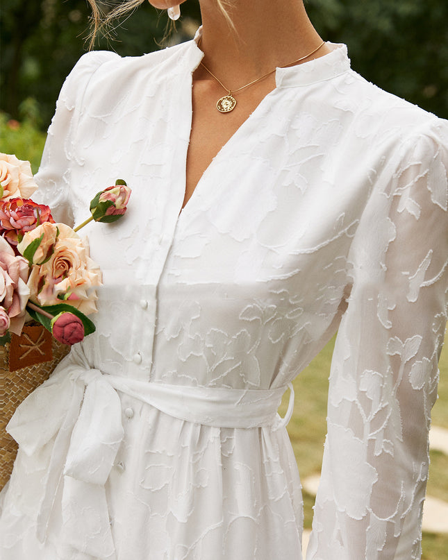 High-Waist-Rüschenkleid für stilbewusste Pendler