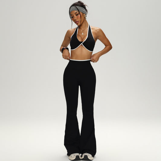Bra High Waist Peach Hip Bell-bottom Pants Suit