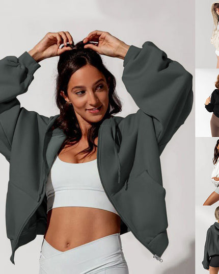 Damen Kapuzenjacke mit Reißverschluss – modisch und bequem