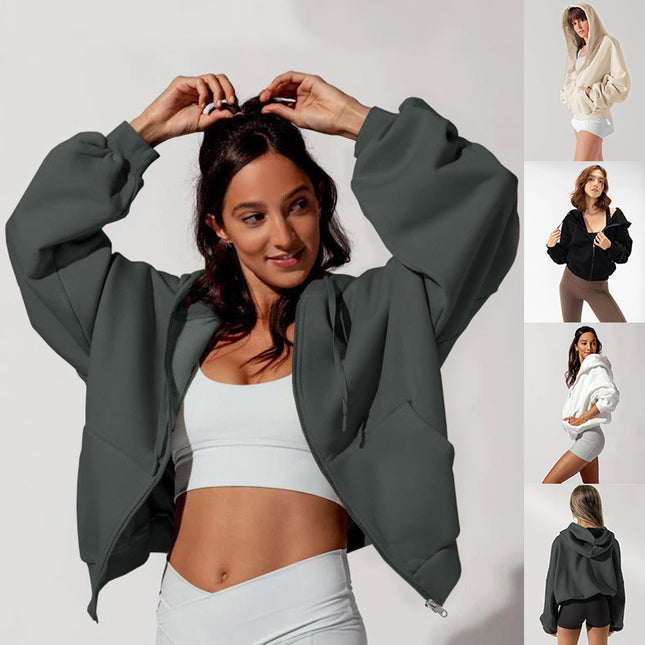 Damen Kapuzenjacke mit Reißverschluss – modisch und bequem