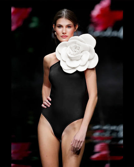 Women's Big Flower One-Piece Swimsuit - High Quality & All-Matching
