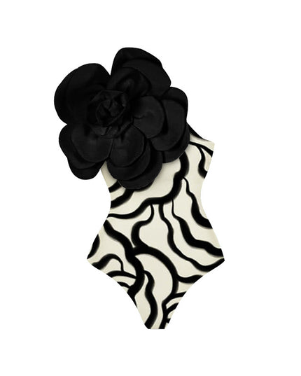 Women's Big Flower One-Piece Swimsuit - High Quality & All-Matching
