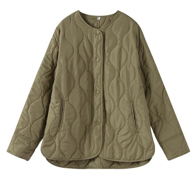 Damenjacke, weiter Rundhalsausschnitt, Steppjacke