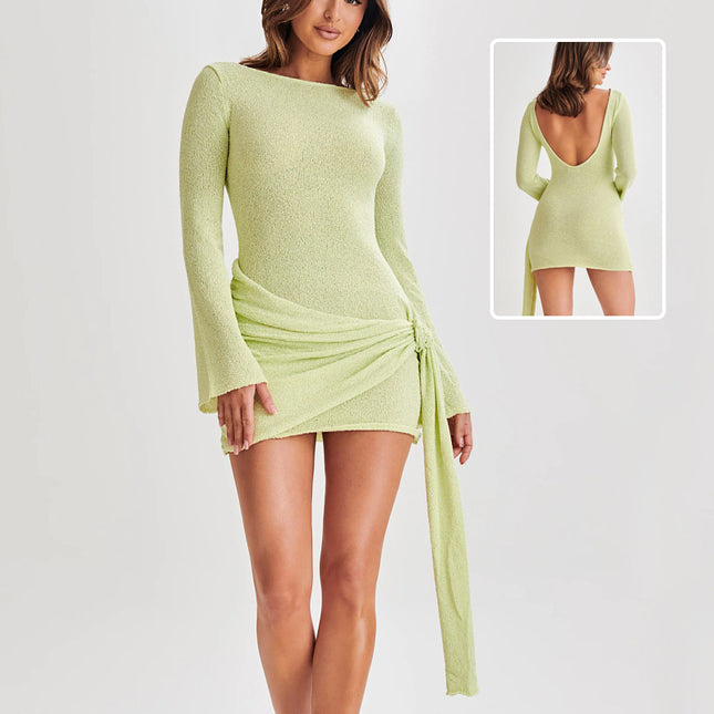Y2K rückenfreies V-förmiges Kleid – sexy, figurbetont
