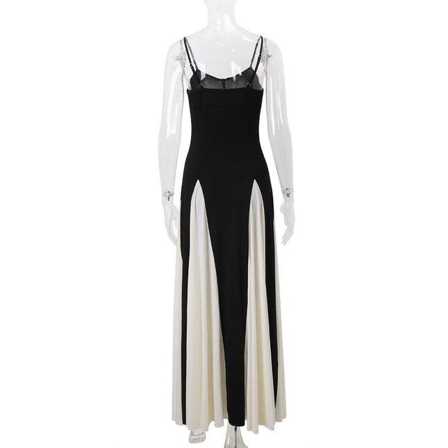 Elegant slingklänning med färgkontrast - Trendigt mode