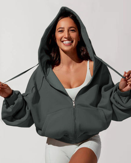 Damen Kapuzenjacke mit Reißverschluss – modisch und bequem