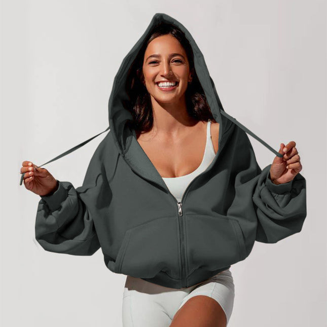 Damen Kapuzenjacke mit Reißverschluss – modisch und bequem
