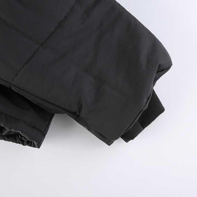 Warme Baumwolljacke - Schwarzer urbaner Freizeitstil