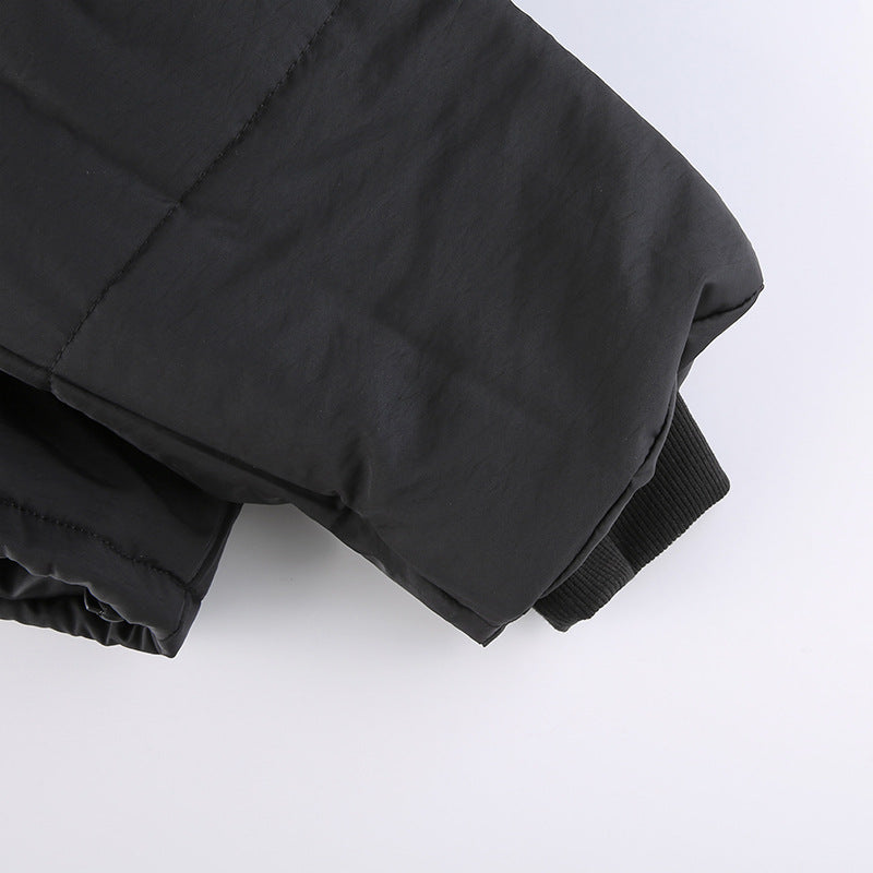 Warm Cotton Jacket - Black Urban Casual Style