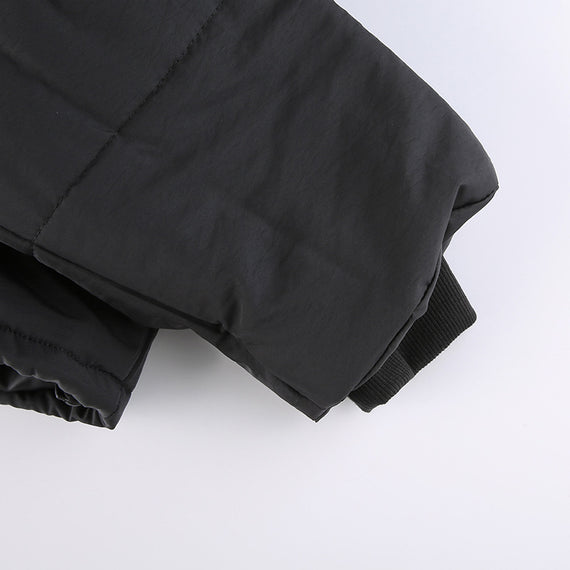 Warm Cotton Jacket - Black Urban Casual Style