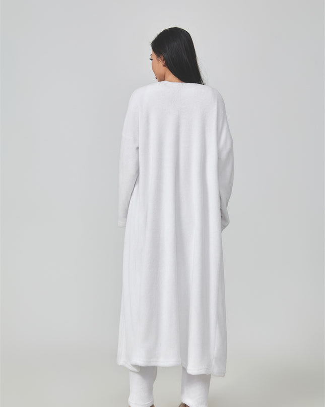 Mysigt pyjamas-set, loungewear-set i 3 delar, gulliga myskläder, varma kostymset, matchande set, lounge-set, byxset i 3 delar, vinterklänning för kvinnor