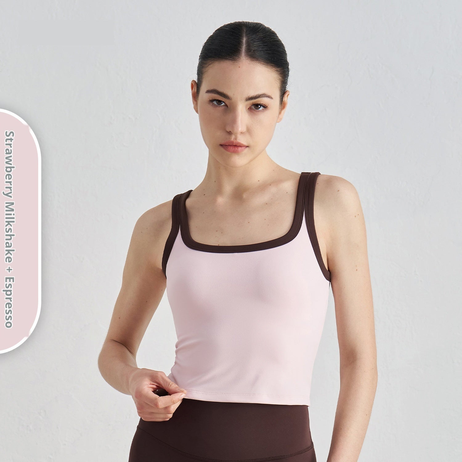 Youth Nude Feel Color Matching Yoga Underwear Women's U-neck Beauty Back Outer Wear Sports Vest