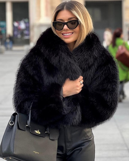 Winter Plüschmantel Mode Verdicken Revers Outwear Lässige Langarm-Oberteile Damenbekleidung