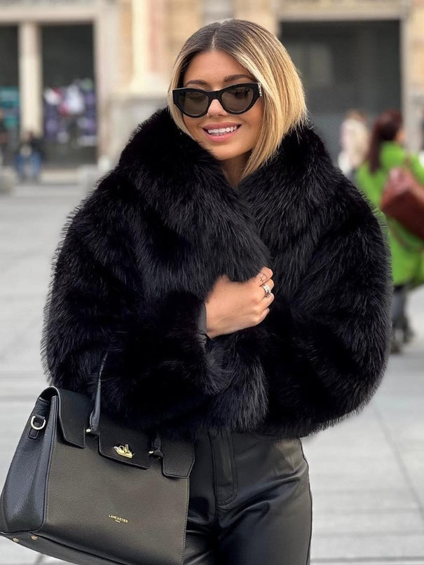 Winter Plüschmantel Mode Verdicken Revers Outwear Lässige Langarm-Oberteile Damenbekleidung