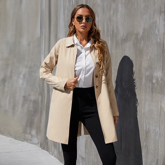 Fashionable British Style Trench Coat for Women