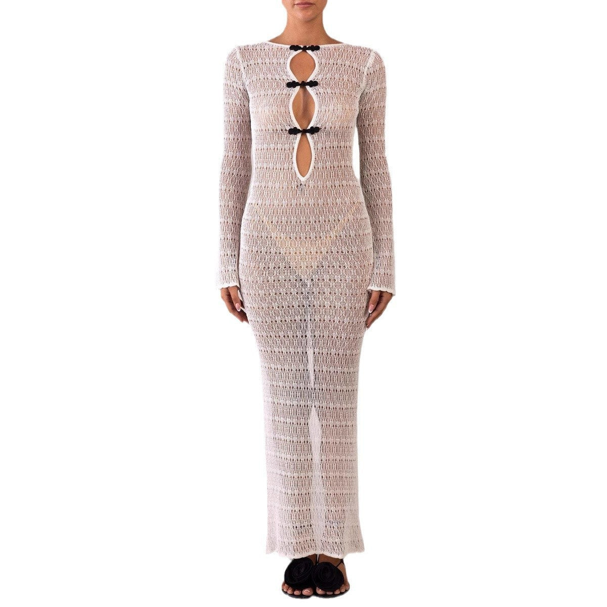 Hollow Slit Beach Cover-up Bohemian Dress