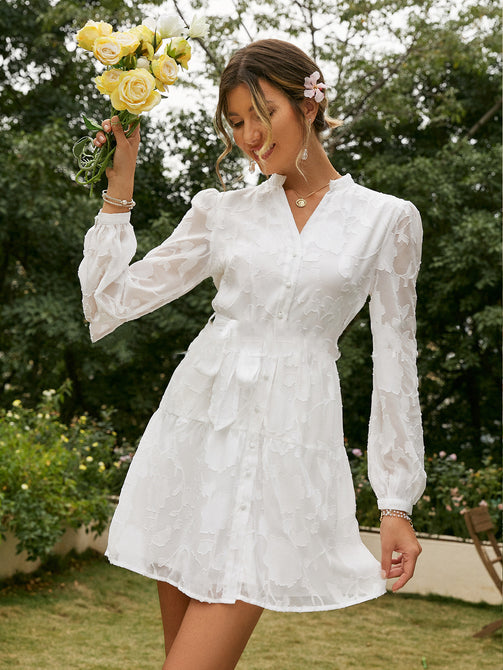 High Waist Ruffle Dress for Stylish Commuters