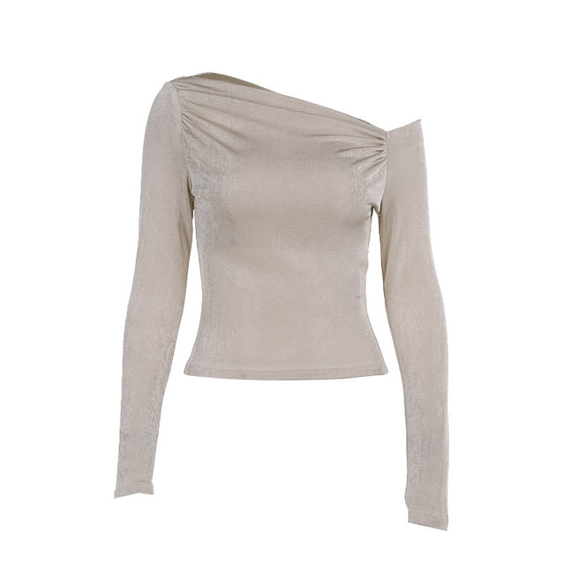 Khaki Off-Shoulder Top for Autumn Style