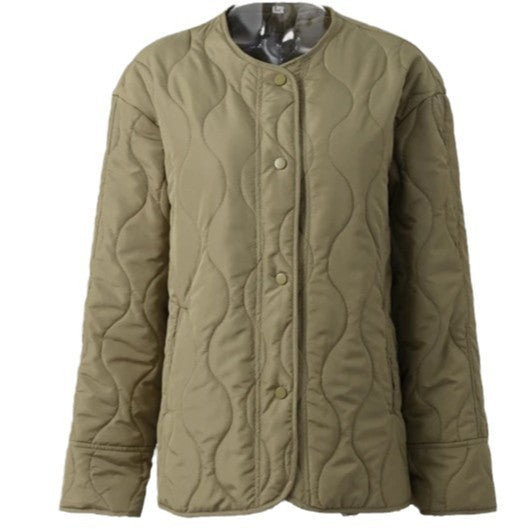 Damenjacke, weiter Rundhalsausschnitt, Steppjacke