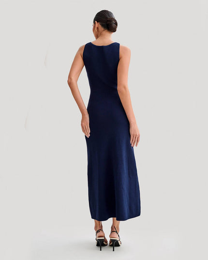 Elegantes ärmelloses Strickkleid – Rundhals Slim Fit Damenmode