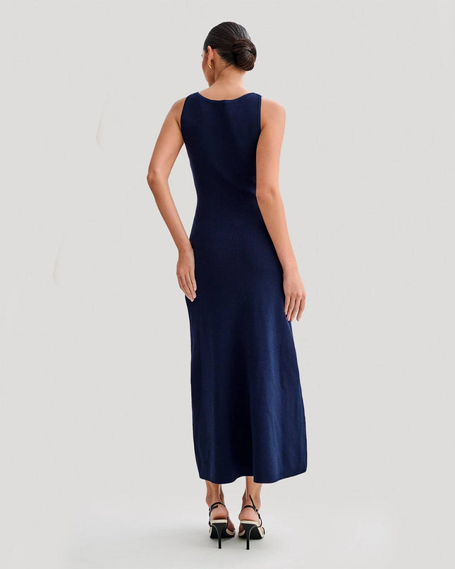 Elegantes ärmelloses Strickkleid – Rundhals Slim Fit Damenmode