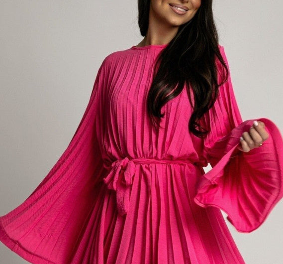 Design Sense Fashion Loose Pleated Temperament Female Short Dress