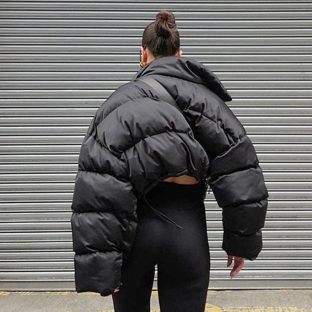 Warme Baumwolljacke - Schwarzer urbaner Freizeitstil