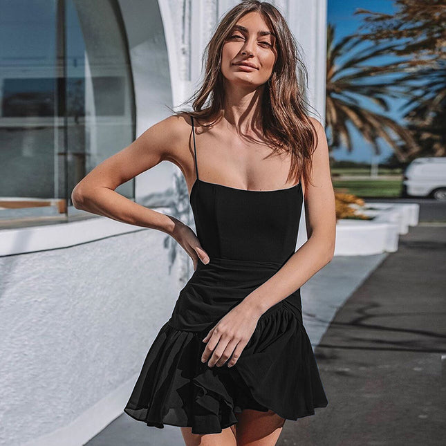 Elegantes rückenfreies Temperament-Kleid
