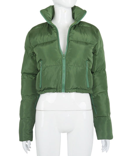 Fall Winter Solid Down Coat Puffer Jacket and Coats for Women Bubble Outerwear Cropped Outwear Oversized Clothing
