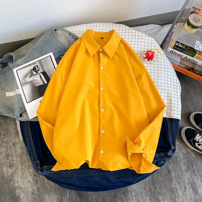 Stylish Men's Harajuku Button Up Shirts for Summer Streetwear