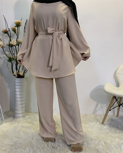 2 Pieces Dubai Abaya Hijab Muslim Dress Women Kaftan Islamic Clothing Grote Maten Dames Kleding Ensemble Femme Musulmane