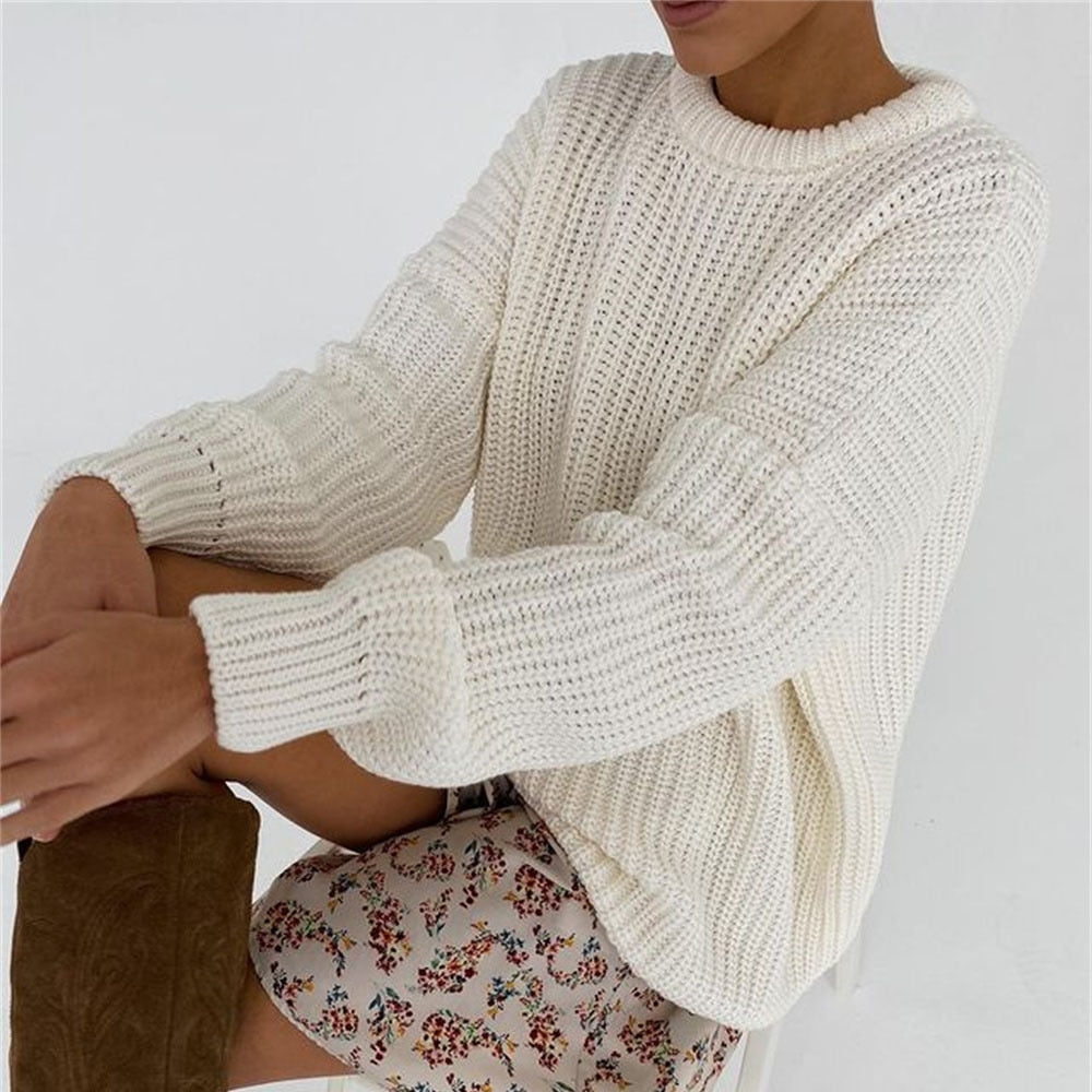 Autumn Winter Knitted Sweaters Sweaters for Women Fashion Long Sleeve Pullover Sweater Oversized Christmas Clothes