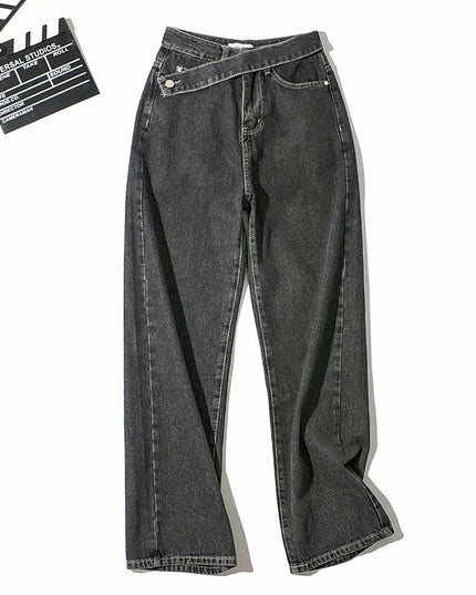 Casual Fashion Straight Denim High Waist Jeans Women Pants Fall Winter 2021 Harajuku Boyfriend Jeans Loose Bottom