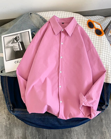 Stylish Men's Harajuku Button Up Shirts for Summer Streetwear