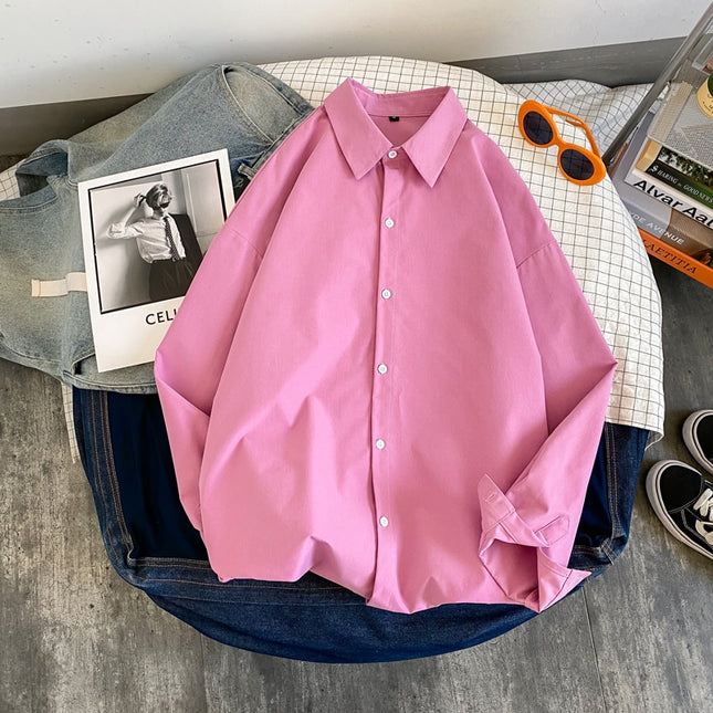 Stylish Men's Harajuku Button Up Shirts for Summer Streetwear