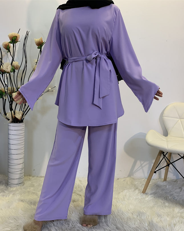 2 Pieces Dubai Abaya Hijab Muslim Dress Women Kaftan Islamic Clothing Grote Maten Dames Kleding Ensemble Femme Musulmane