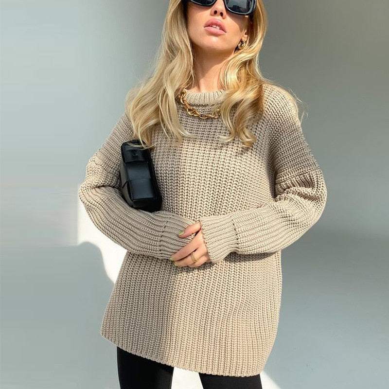 Autumn Winter Knitted Sweaters Sweaters for Women Fashion Long Sleeve Pullover Sweater Oversized Christmas Clothes