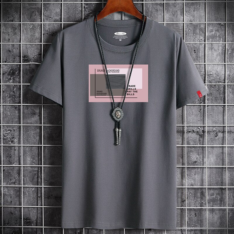 T-shirt For Man Fitness Black O Neck Male Oversized S-6XL New Men T-shirts Anime Newest T Shirt for Men Clothing Goth Punk