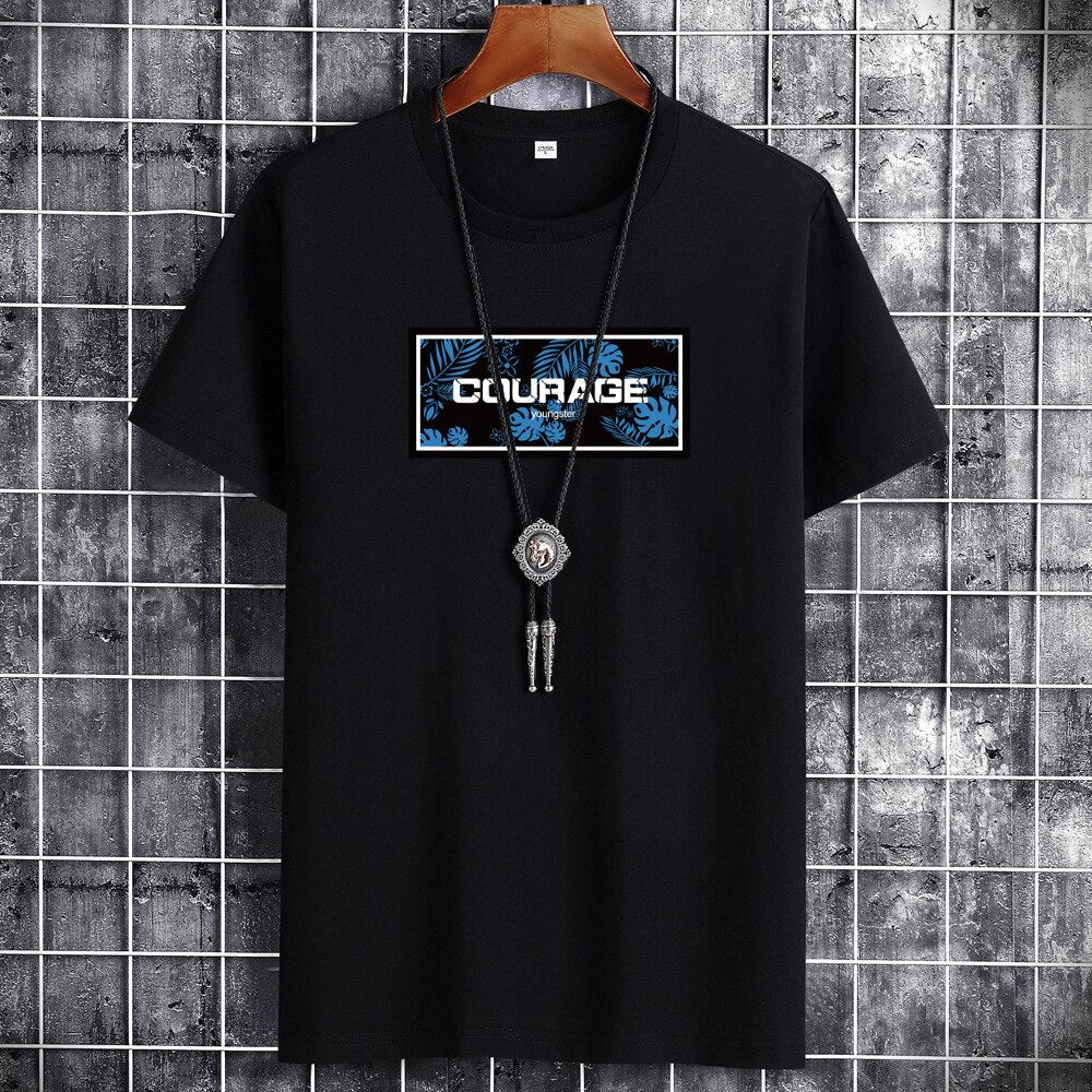 Anime Summer Oversized T-Shirt Cotton Casual  Men T-Shirts Harajuku Manga Clothing Tshirt Street Handsome Men T-Shirt Top