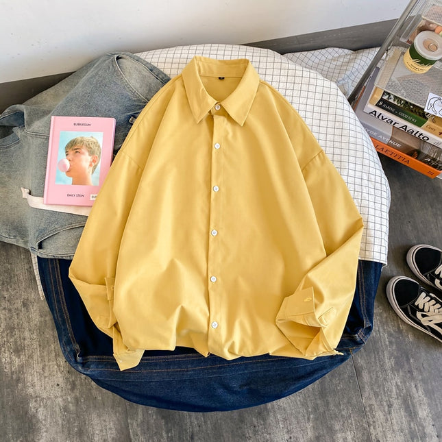 Stylish Men's Harajuku Button Up Shirts for Summer Streetwear