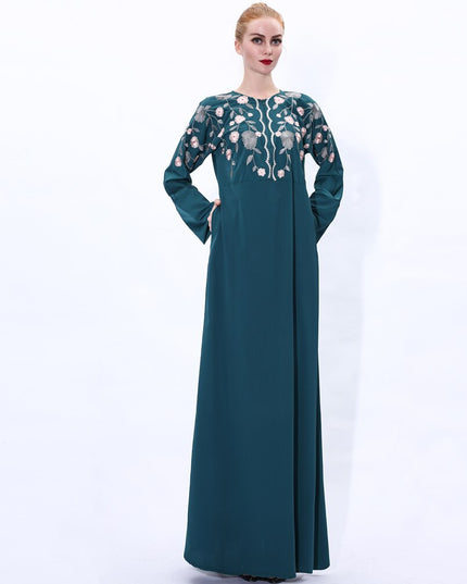 5colors Abayas Embroidery Abaya Hijab Muslim Dress female Caftan Islamic Kaftan Robe Musulman Abaya