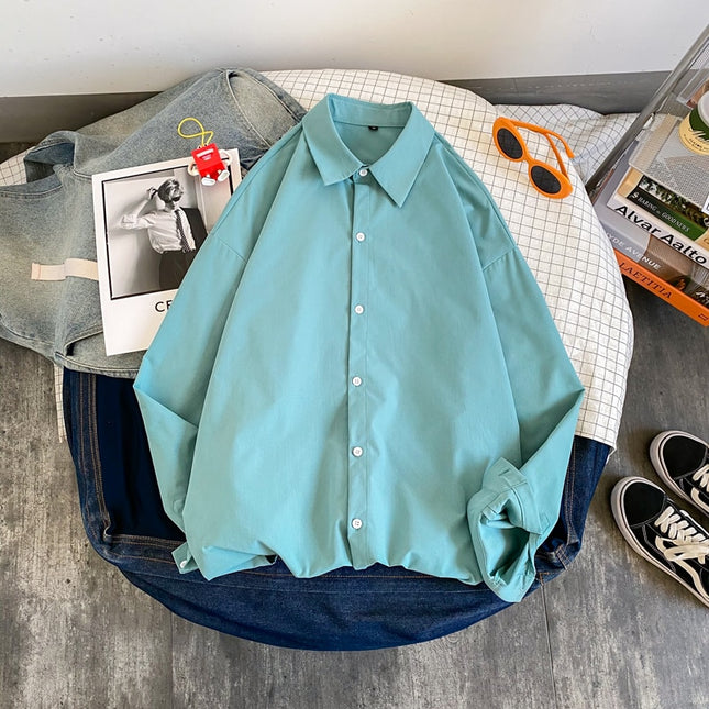 Stylish Men's Harajuku Button Up Shirts for Summer Streetwear